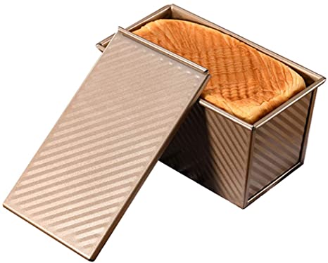 Dake Non-Stick Bread Tin Carbon Steel Loaf Pan with Slide Cover Toast Box Baking Mould with Vented Holes for Homemade Cakes Breads and Meatloaf #1