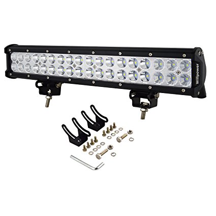 Willpower 18"inch 108W Combo LED Work Light Bar for Truck Car ATV SUV 4X4 Jeep Truck Driving Lamp (108W,18inch)