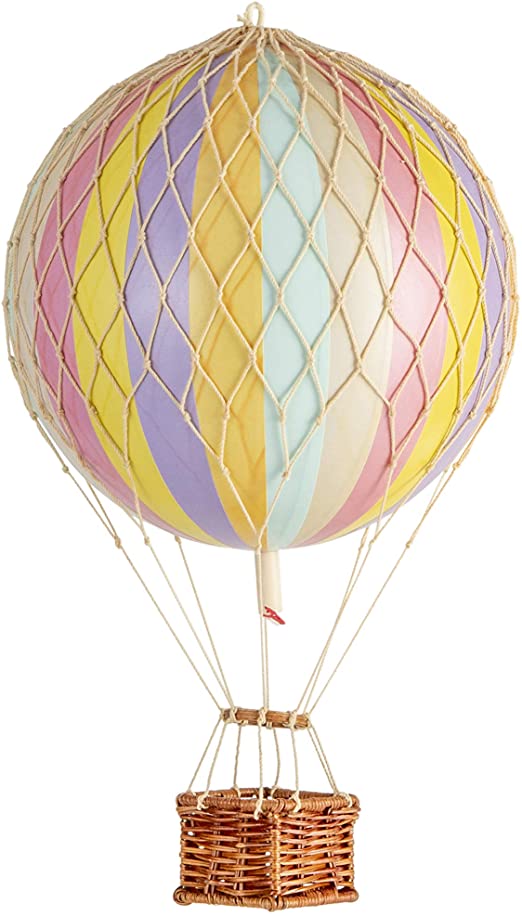 Authentic Models, Travels Light Air Balloon, Hanging Home Decor - Rainbow Pastel