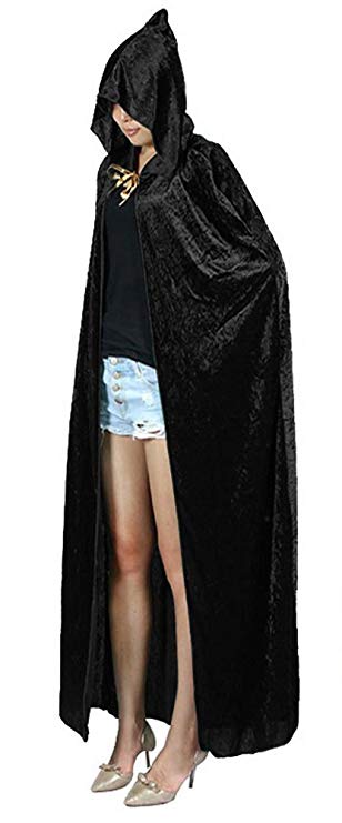 Urban CoCo Women's Costume Full Length Crushed Velvet Hooded Cape