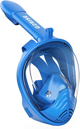 G2RISE SN01 Full Face Snorkel Mask with Detachable Snorkeling Mount, Anti-Fog and Foldable Design for Adults Kids