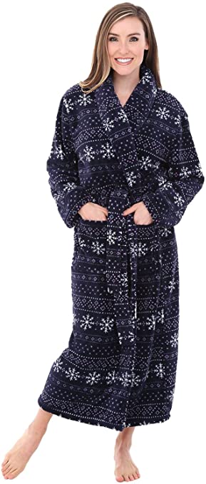 Alexander Del Rossa Women's Warm Fleece Robe, Long Plush Bathrobe