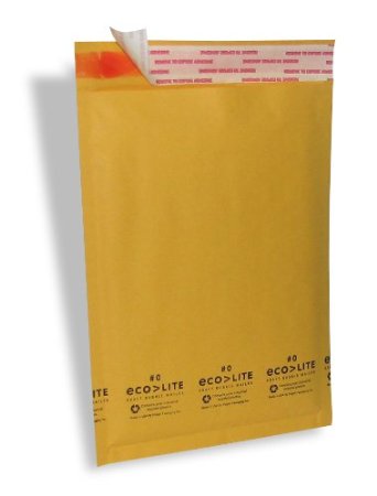 Ecolite Kraft Bubble Mailer, #0, 6.5" x 9", Pack of 250