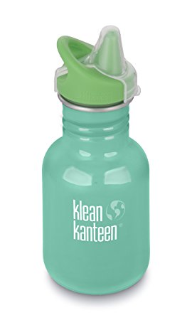 Klean Kanteen 12oz Kid Kanteen Stainless Steel Sippy Bottle with Klean Coat, Single Wall and Leak Resistant Sippy Cap