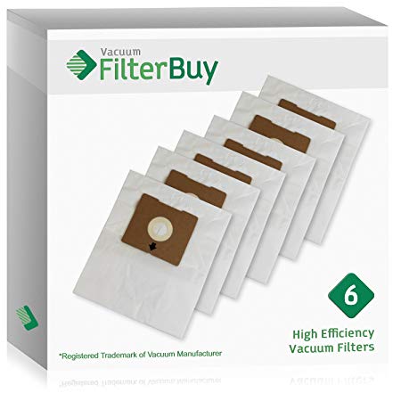 6 FilterBuy Bissell Zing Vacuum Bags, Part # 2138425. Designed by FilterBuy to be Compatible with Bissell Zing 4122 Canister Vacuum Cleaner.