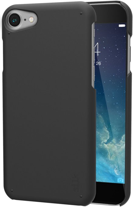 Silk iPhone 7 Slim Case - Snap Shell for iPhone 7 [Ultra Slim Fit Soft-Touch Protective Cover] - Black Onyx