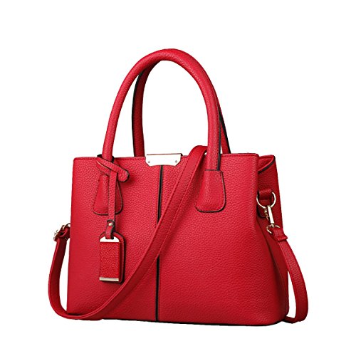 Wink Kangaroo Stylish Women Pu Leather Vertical Utility Top Handle Handbag Satchel Tote Purse Bag