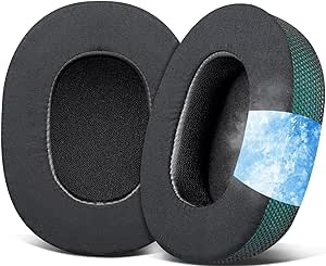 SOULWIT Cooling Gel Earpads Cushions Replacement for Skullcandy Hesh 3/ANC/Evo & Crusher Wireless/ANC/Evo & Venue ANC Over-Ear Headphones,Ear Pads Cushions with Noise Isolation Foam (Dark Green)