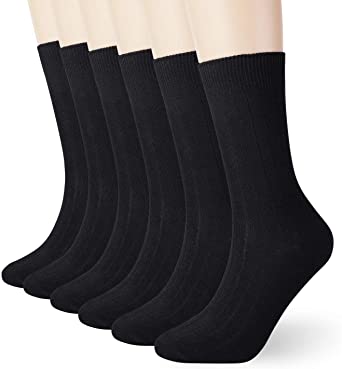 High Ankle Cotton Crew Socks For Women Men 6 Pack