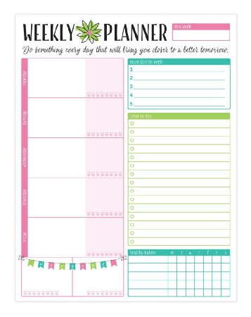 bloom daily planners NEW Weekly Planning System Tear Off To Do Pad - Bloom Daily Planner To Do Pad NEW 8.5" x 11" Size