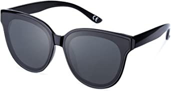 IVSTA Oversized Cat Eye Sunglasses for Women Trendy UV Protection Cateye Plastic Frames Retro Round Sunglasses Womens