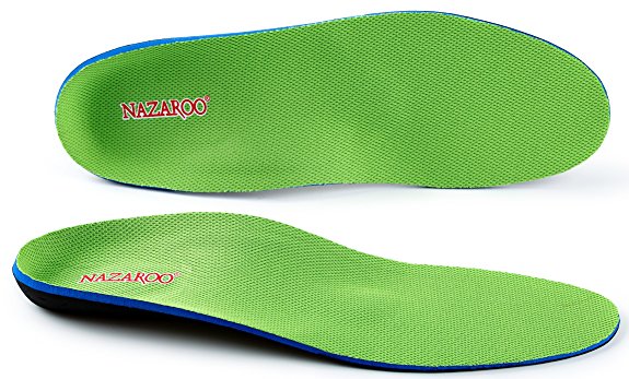 Orthotic Insoles for Flat Feet by NAZAROO, Shoe Inserts for Plantar Fasciitis, Foot Pain, Heel Pain and Pronation Relief for Mens or Womens Shoes/Boots, Green