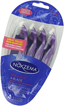 Noxzema Spa Shave Four-Blade Disposable Shavers, 4 Count