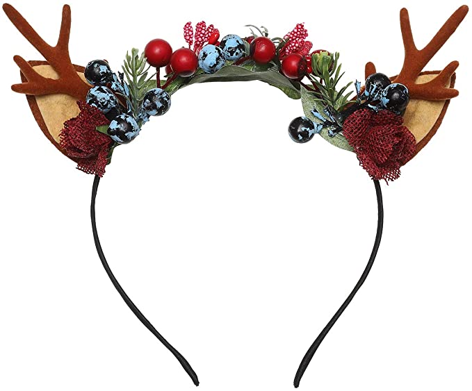 Xmas Tree Branch Butterfly Headband - Oversized Exaggerated Forest Xmas Party Antlers Headband for Children