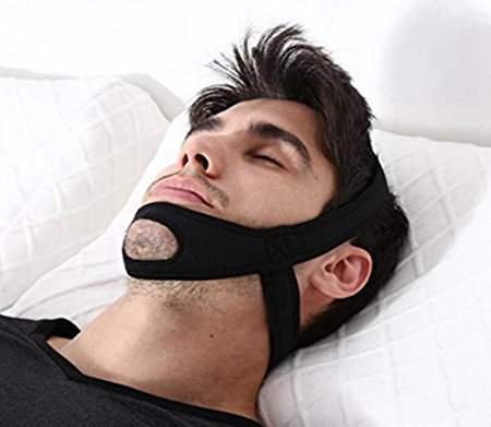 Stop Snore Chin Strap, Adjustable Anti Snore Device Snoring Solution(Black)