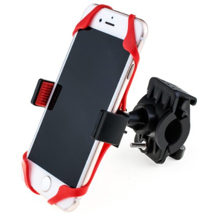 Zacro Bike Holder for iOS Android Smartphone GPS, Bike Mount with One-button Released, 360 Degrees Rotatable, Rubber Strap Fits for Iphone Series and Other Devices