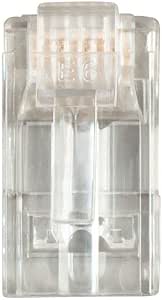 Monoprice Cat6 RJ45 Modular Plugs - with EZ Passthrough for Round Solid/Stranded Cable, 50u, 100-Pack, Clear