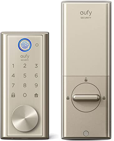 eufy Security Smart Lock Touch, Fingerprint Scanner, Keyless Entry Door Lock, Bluetooth Electronic Deadbolt, Touchscreen Keypad, IP65 Weatherproofing, Compatible with Wi-Fi Bridge (Sold Separately)