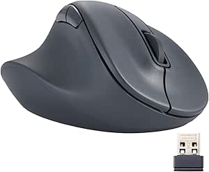 ELECOM Left Hand Wireless Ergonomic Mouse, 2.4GHz with Mini USB Receiver, Silent Click, 2000DPI, 5 Buttons, Optical Sensor, Compatible with PC, Mac, Laptop, EX-G, Ssize Black (M-XGS31DBSKBK)