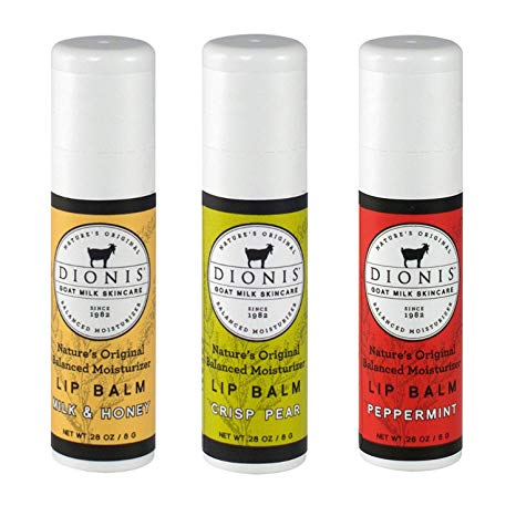 Dionis Goat Milk Lip Balm 3 Piece Gift Set - Variety Pack