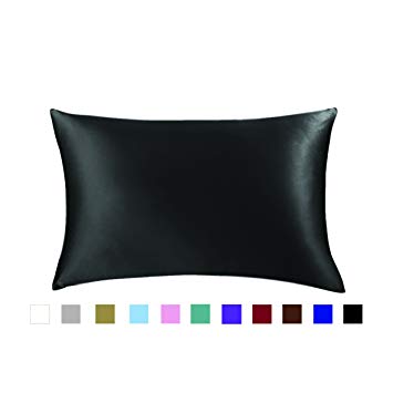 Jasmine Silk Single Pure 19mm Charmeuse Silk Pillowcase Black 50 cm x 75 cm