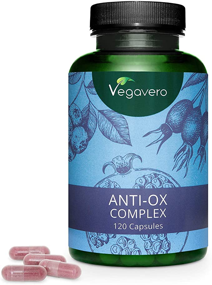 Antioxidant Supplements Vegavero® | Natural Fruit Extracts | 120 Capsules | Free from Artificial Additives | 100% Vegan