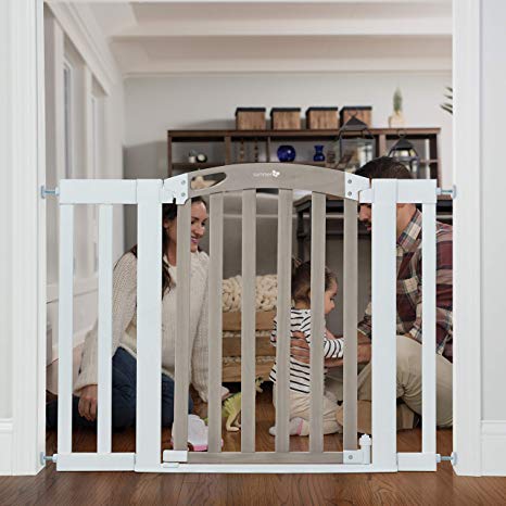 Summer Infant Chatham Post Safety Gate for Doorways & Stairways, with Auto-Close & Hold-Open, Grey Wash & White, 28.5 - 42 Inch