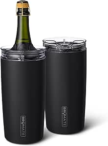 BrüMate Togosa 2-in-1 Wine Chiller Bucket or Champagne Bucket & 100% Leakproof Pitcher | Portable Cooler Fits Most Wine, Champagne, & Liquor Bottles | Perfect Wine Gifts | 49oz (Matte Black)