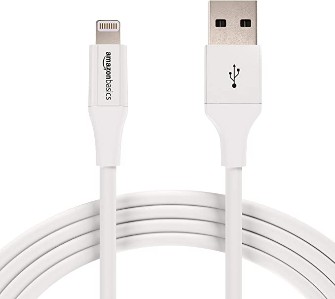 AmazonBasics Lightning to USB A Cable, Advanced Collection, MFi Certified iPhone Charger, White, 3 Foot, 12 Pack