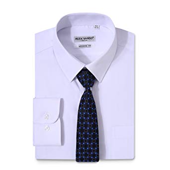 Alex Vando Mens Dress Shirts Regular Fit Solid Color Shirt