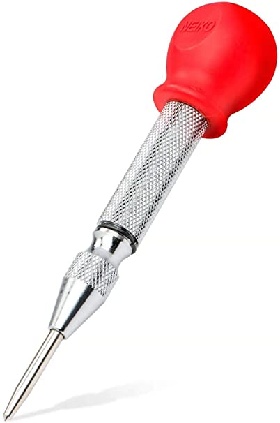 Automatic Center Punch Hole Tool with Protective Cap Handle Window Breaker for Window,Wood,Metal,Walls Drilling Positioning