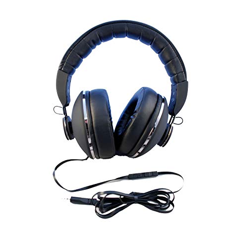 Large Over-Ear Head-Phones with Luxurious Comfort Fit - Smart-Phone Compatible. BM-RTR777