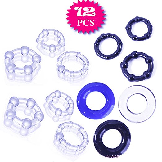 Lover Fire 2OU 12 pcs delay coCk-ring ASSORTED beads ejaculation penis-ring