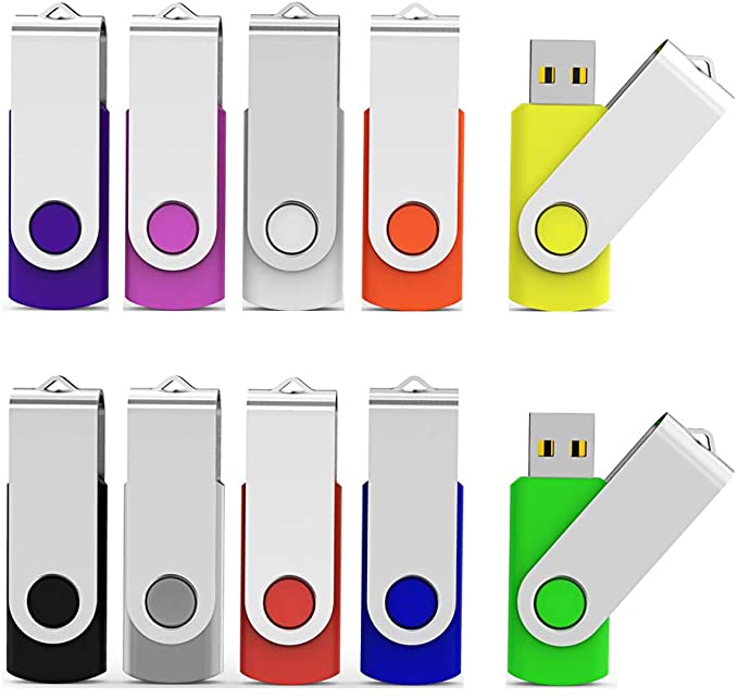 16GB USB 3.0 Flash Drive Aiibe 10 Pack USB 16GB Flash Drive USB 3.0 Thumb Drives Blank Zip Drives Flash Drives 16GB Bulk (10 Mixed Colors: Black Blue Red Green Orange White Yellow Pink Purple Silver)