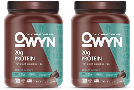 OWYN 100% Plant-Based Vegan Allergen-Friendly Protein-Powder, 28 Servings, 2 Count (Dark Chocolate)