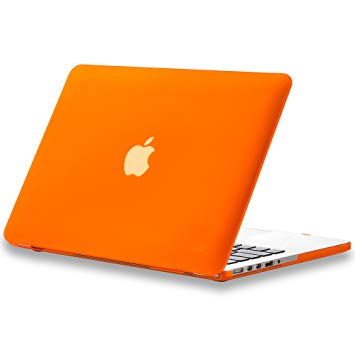 Kuzy - Older Version MacBook Pro 13.3 inch Case (Release 2015-2012) Rubberized Hard Cover for Model A1502 A1425 with Retina Display Shell Plastic - Orange