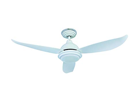 Low Energy 48” 122cm Ceiling Fan Pepeo Raja White with dimmable LED Light Fixture and Remote Control