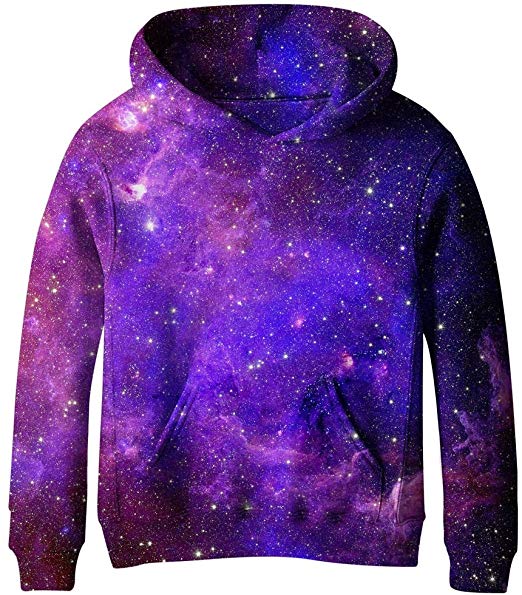 SAYM Teen Boys' Galaxy Fleece Sweatshirts Pocket Pullover Hoodies 4-16Y