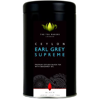 The Tea Makers of London Ceylon Earl Grey Supreme Black Loose Leaf Tea with Bergamot Oil, 125 g
