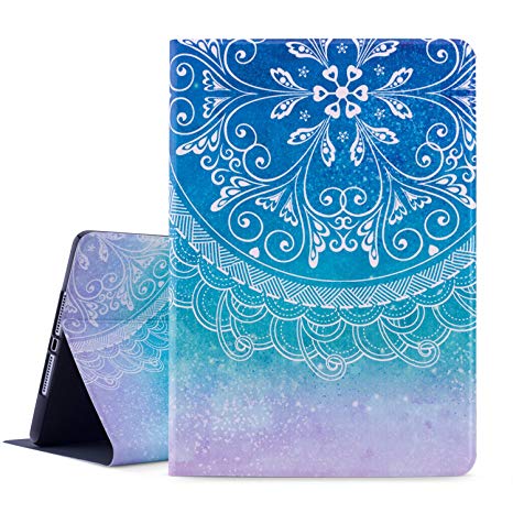 Vimorco iPad 9.7 Case 2018/2017 iPad Case, Premium Leather Folio Case Cover for Apple iPad 9.7 inch, Multiple Viewing Angles Stand, Also Fits iPad Air 2/ iPad Air (Blue Mandala)