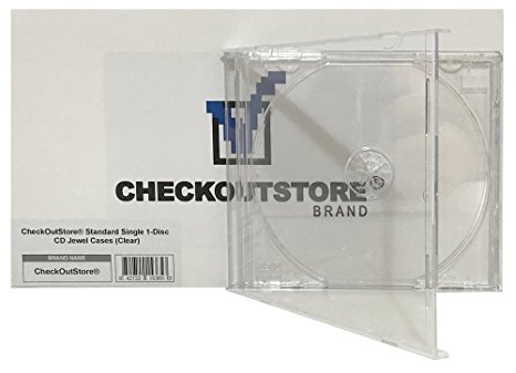 (50) CheckOutStore Standard Single 1-Disc CD Jewel Cases (Clear)