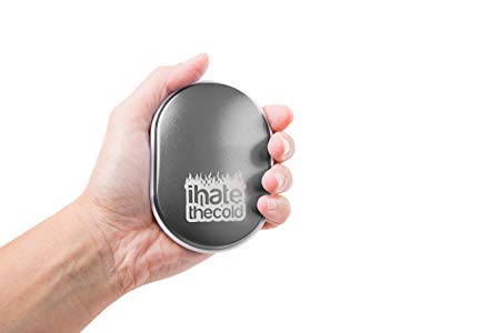 iHateTheCold Rechargeable Wish Stone Hand Warmer/Mobile Power Bank | Two-in-One USB Hand Warmer Also Charges Mobile Phones and Tablets | Lightweight, Reusable Hand Warmer (Grey)