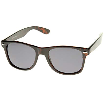 zeroUV - Retro 80's Classic Colored Mirror Lens Square Horn Rimmed Sunglasses for Men Women