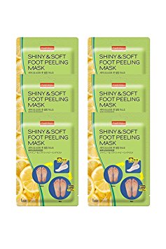 Multi Pair Foot Peeling Mask Set By Purederm – Exfoliating Foot Peel Spa Mask For Baby Soft Skin W/Sunflower Seed Oil & Lemon Extract(3Pair,6Pair and 12Pair) (6-Pair)