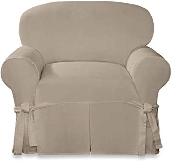 Sure Fit Designer Twill Chair Slipcover in Linen