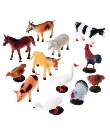 US Toy Company 2386 Farm Animals, 12 piece