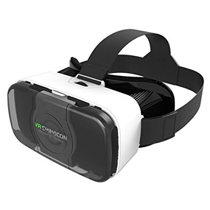 3D VR Virtual Reality headset VR glasses Viewer goggles for iphone 7/7 Plus 6 plus Samsung Glaxy S6 EDGE Note 5 Google Pixel XL Nexus 6P (White)