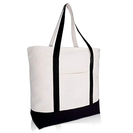 22" Heavy Duty Cotton Canvas Tote Bag (Zippered)