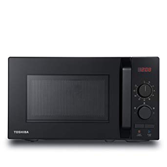 Toshiba Microwave Oven 20L MW2-AM20PF(BK) 800W with 8 Auto Menus, 5 Power Levels, Mute Function And LED Cavity Light, digital Microwave for Standard Size of Dinner Plate, Black