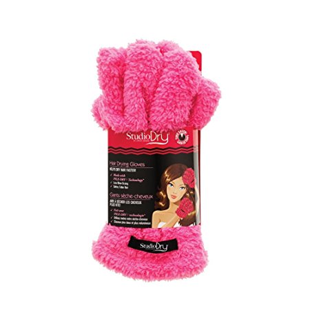 Upper Canada Soap Studio Dry Hair Drying Gloves, Pink